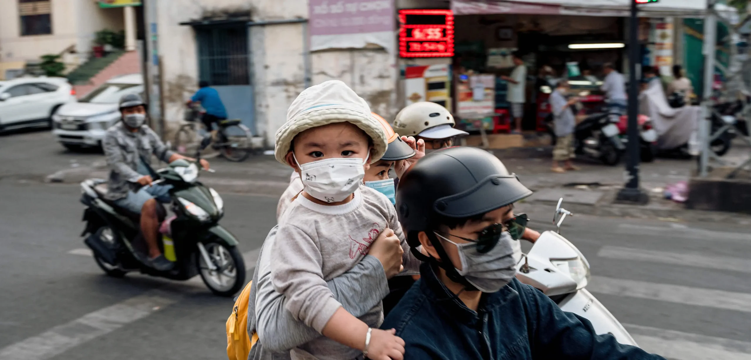 Street scene during the COVID-19 pandemic in Ho Chi Minh City, Vietnam